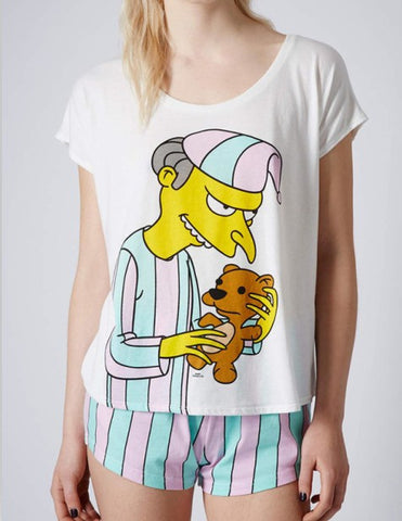 Simpsons Mr. Burns Pajama Set Womens