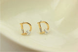 Sparkling Gold plated Letter D Stud Earrings