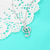 Musical Note Silver Pendant Necklace