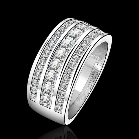 Sterling Silver 3 Rows Ring Brand New