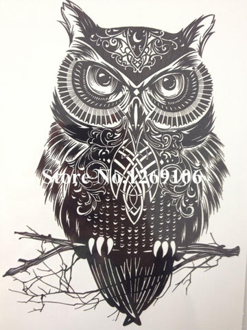 Owl Waterproof Temporary Tattoo