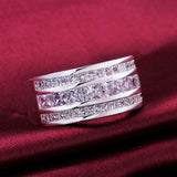 Sterling Silver 3 Rows Ring Brand New