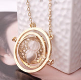 Harry Potter Time Turner Hourglass Vintage Pendant Hermione Granger Necklace 18K Gold Plated