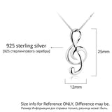 Musical Note Silver Pendant Necklace