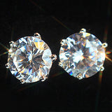 Rhinestone Crystal Silver Stud Earrings