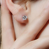 Rhinestone Crystal Silver Stud Earrings