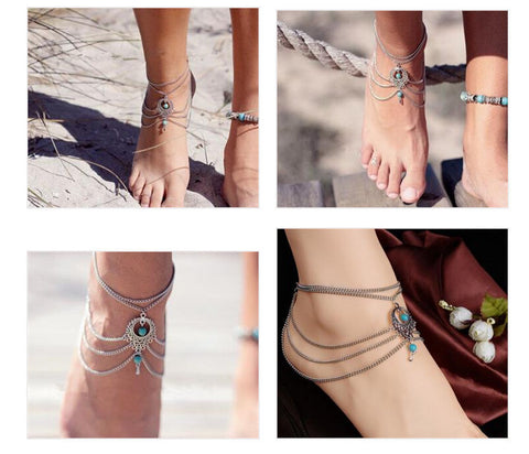 Turquoise Beads Anklet Jewlery