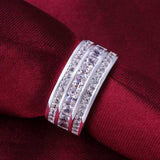 Sterling Silver 3 Rows Ring Brand New