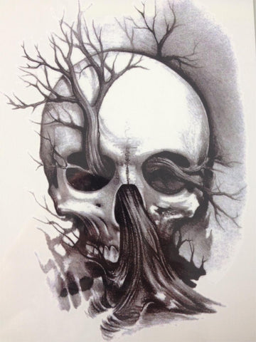 Tree and Skull Waterproof Temporary Tattoo