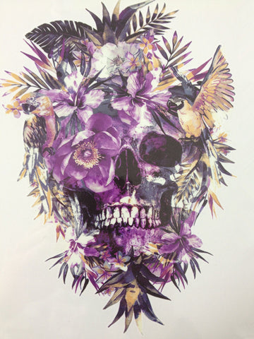 Purple Skull Waterproof Temporary Tattoo