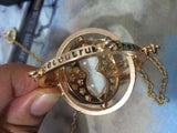 Harry Potter Time Turner Hourglass Vintage Pendant Hermione Granger Necklace 18K Gold Plated