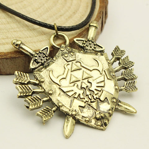 Legend of Zelda Triforce Vintage Shield Necklace Pendant