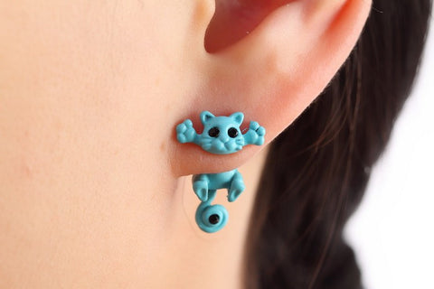 New Cute Kitten Cat Stud Earrings Multiple Color