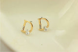 Sparkling Gold plated Letter D Stud Earrings