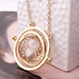 Harry Potter Time Turner Hourglass Vintage Pendant Hermione Granger Necklace 18K Gold Plated