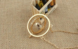 Harry Potter Time Turner Hourglass Vintage Pendant Hermione Granger Necklace 18K Gold Plated