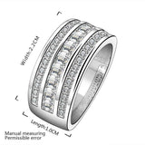 Sterling Silver 3 Rows Ring Brand New