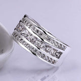 Sterling Silver 3 Rows Ring Brand New