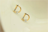 Sparkling Gold plated Letter D Stud Earrings