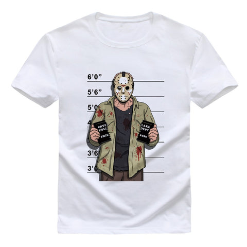 Friday the 13th Jason Voorhees Mug Shot Horror T shirt