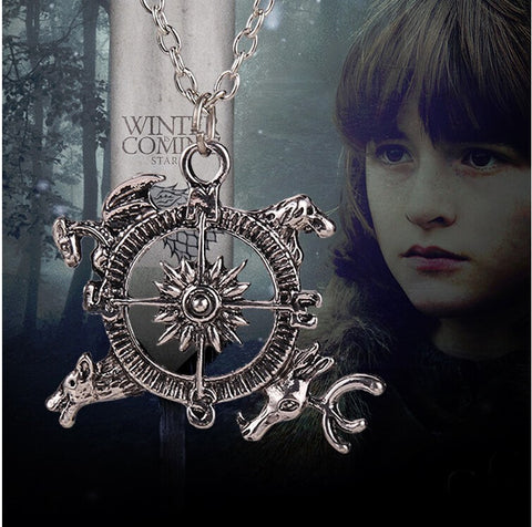 Game of Thrones Crest Pendant Compass Necklace
