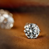 Rhinestone Crystal Silver Stud Earrings