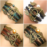 Harry Potter Deathly Hallows Vintage Owl Braided Bracelets
