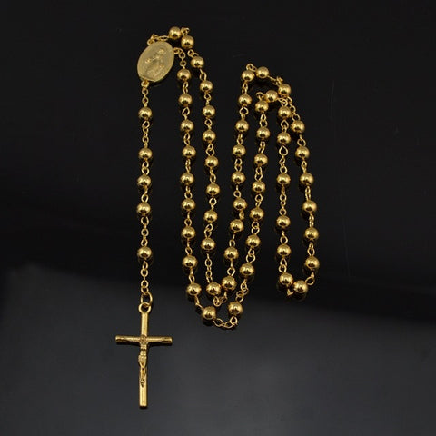 Gold Cross Crucifix Pendant Necklace